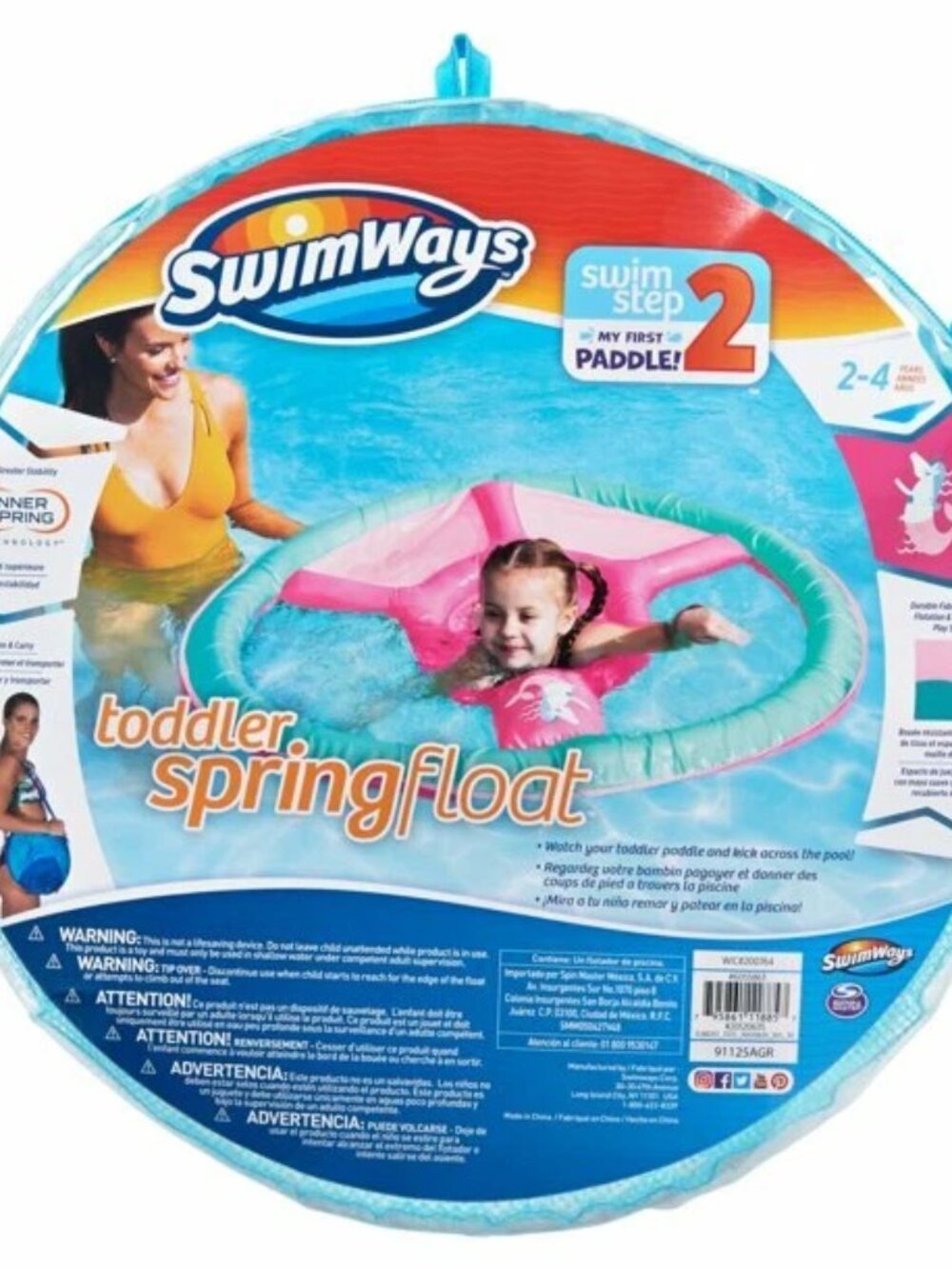SwimWays Spring Float, Inflatable Floaty-Step 2 Toddler Ages 2-4 Years Pink